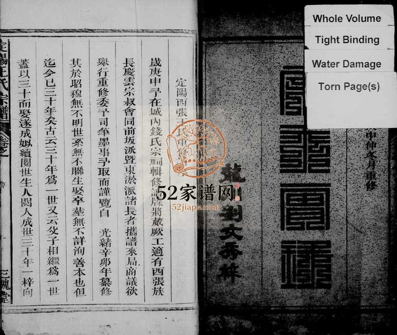 1920年续修定阳王氏宗谱 浙江常山三槐堂王姓电子版族谱下载