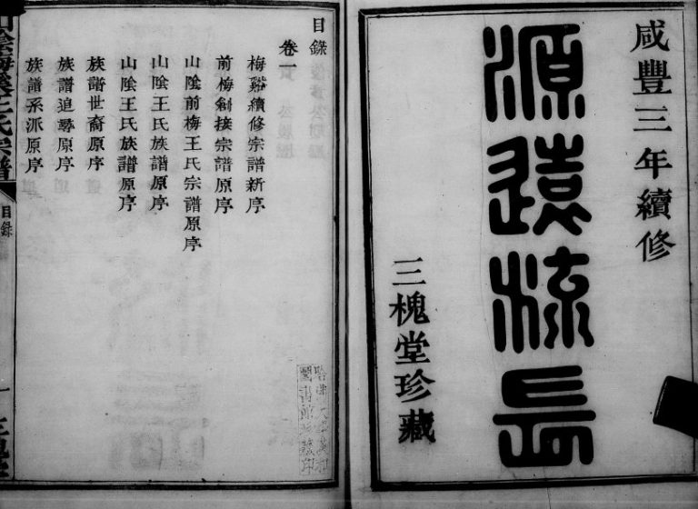 1853年修山阴梅溪王氏宗谱[8卷]浙江柯桥三槐堂王姓电子版族谱下载