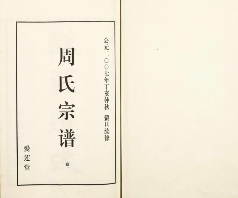 2007年修山阴温泉周氏宗谱[11卷]浙江诸暨 柯桥爱莲堂周姓电子版族谱下载