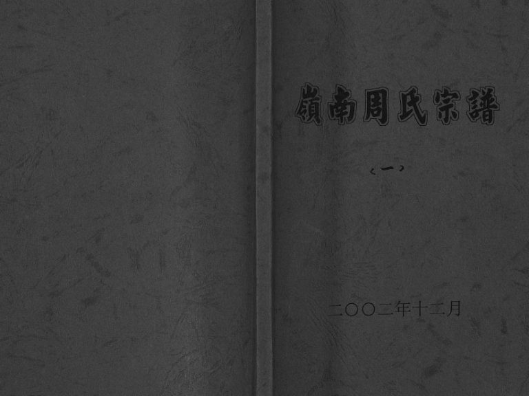 2002年重修岭南周氏宗谱[4卷]浙江东阳周姓电子版族谱下载