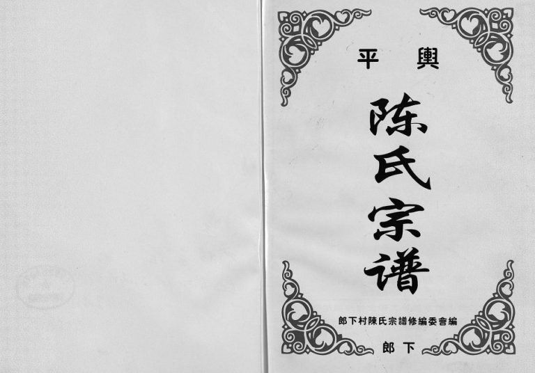 2003年重修平舆陈氏宗谱（郎下） 浙江永康陈姓电子版族谱下载