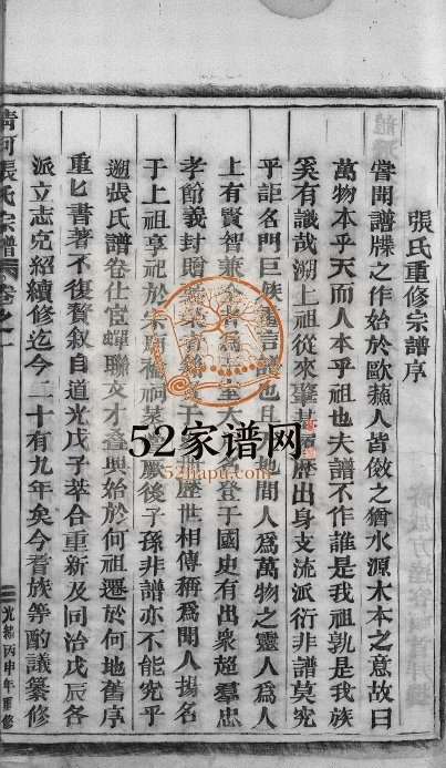 1896年重修清河张氏宗谱[4卷]浙江金华张姓电子版族谱下载