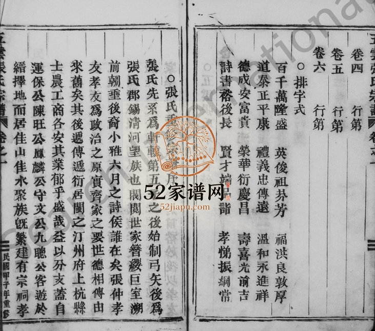 1924年重修五云张氏宗谱[6卷]浙江缙云张姓电子版族谱下载