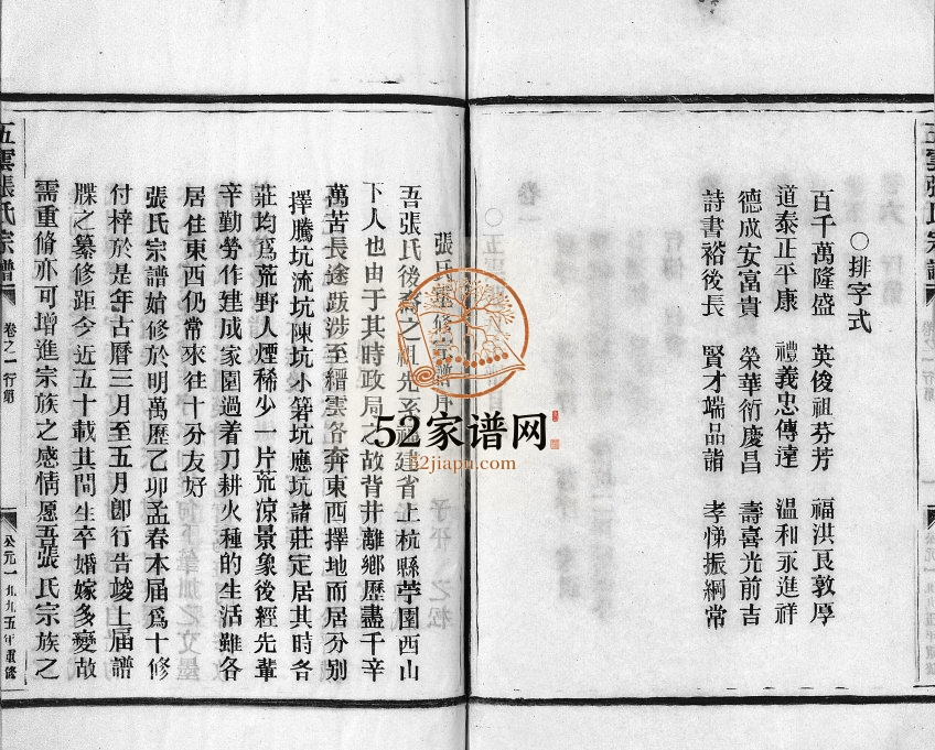 1995年重修五云张氏宗谱[6卷]浙江缙云张姓电子版族谱下载