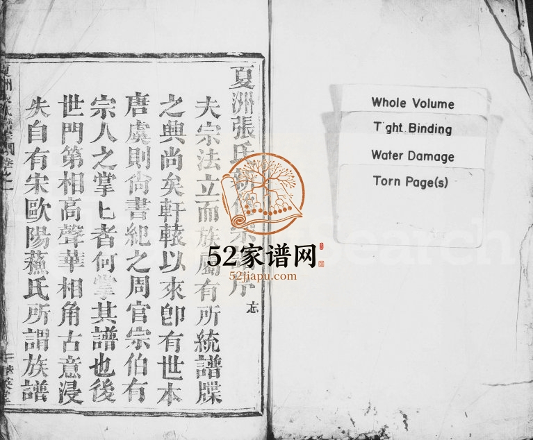 1807年修夏洲张氏宗谱[8卷]浙江新昌萃英堂张姓电子版族谱下载