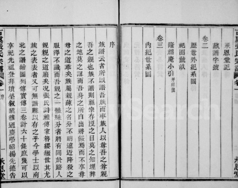 1920年修古虞张氏宗谱[3卷]浙江上虞承恩堂张姓电子版族谱下载