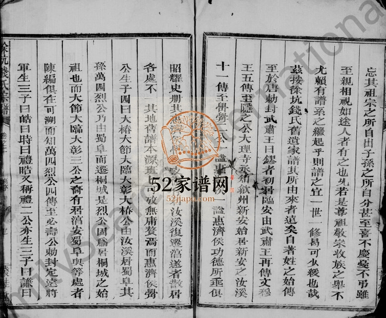 1927年修徐坑钱氏宗谱[4卷及卷首]安徽歙县 休宁 浙江衢州丛桂堂钱姓电子版族谱下载