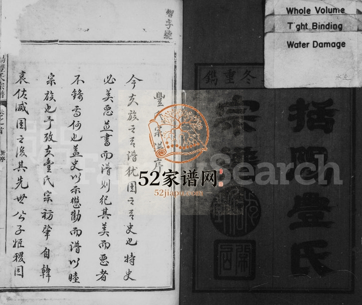 1896年重修括阳丰氏宗谱[8卷含首末各1卷]浙江遂昌丰姓电子版族谱下载