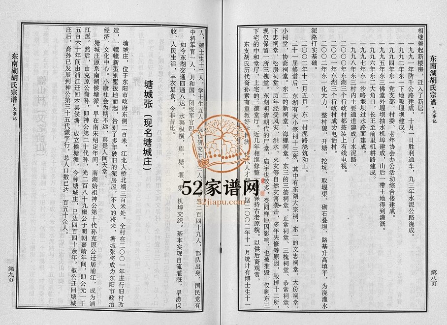 2002年重修东南湖胡氏宗谱 浙江东阳胡姓电子版族谱下载