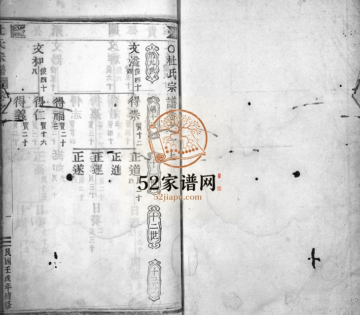 1922年重修杜氏宗谱[残卷]浙江缙云杜姓电子版族谱下载