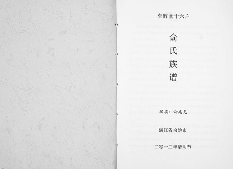 2013年修东辉堂十六户俞氏族谱[不分卷]浙江余姚俞姓电子版家谱下载