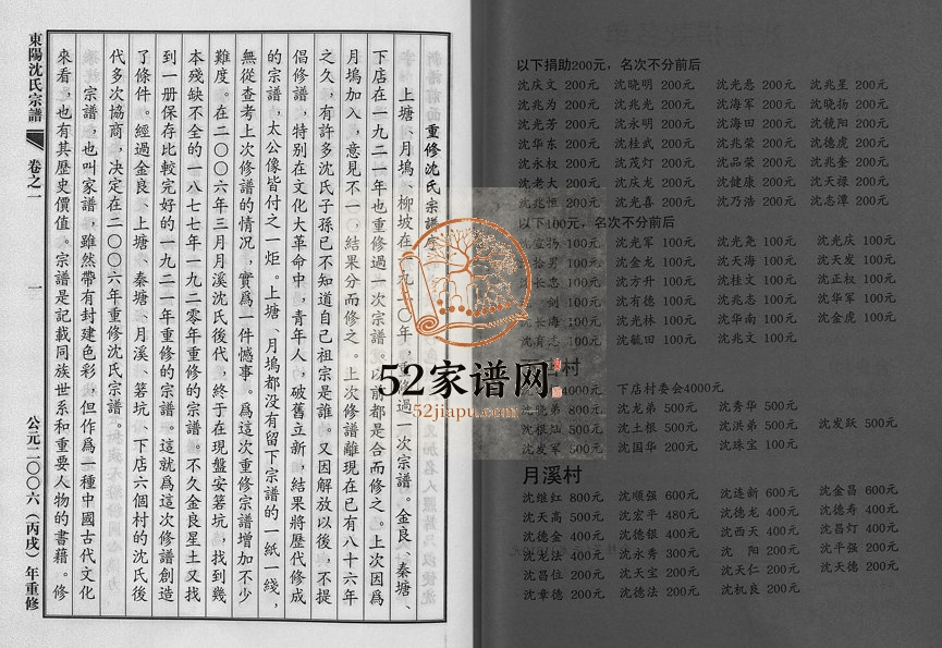2006年重修东阳沈氏宗谱[5卷]浙江沈姓电子版族谱下载