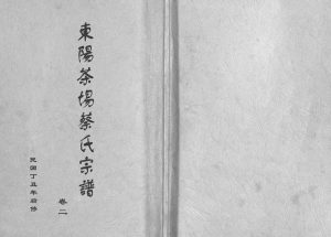 2002年修东阳茶场蔡氏宗谱[4卷]浙江蔡姓电子版族谱下载