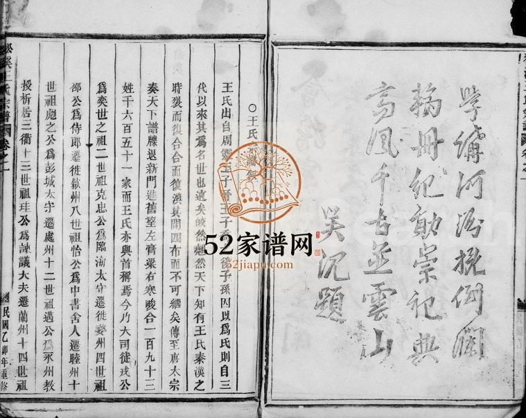 1915年重修松溪王氏宗谱[3卷]浙江金华王姓电子版族谱下载