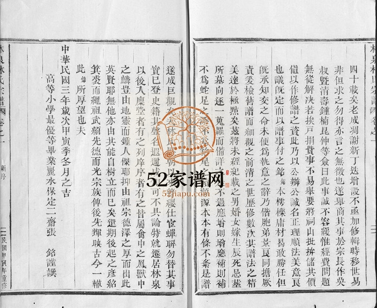 1914年修林泉林氏宗谱[2卷]浙江龙泉林姓电子版族谱下载
