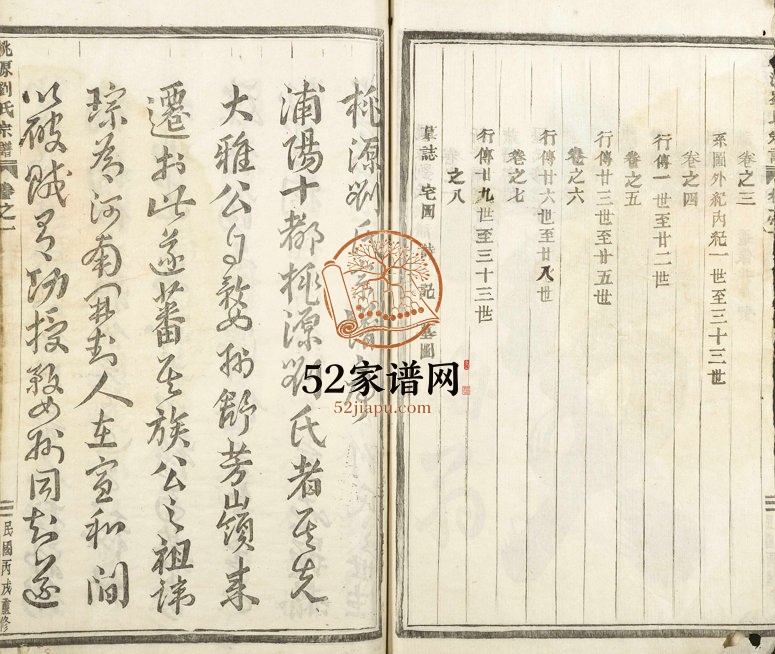 1936年重修桃源刘氏宗谱 浙江兰溪树滋堂刘姓电子版族谱下载