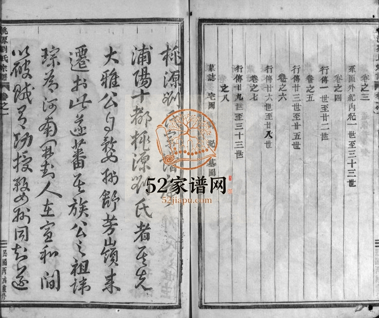1946年修桃源刘氏宗谱[8卷]浙江浦江刘姓电子版族谱下载