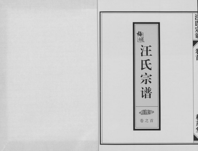 2017年修梅城汪氏宗谱[4卷首1卷]安徽桐城柏茂堂汪姓电子版族谱下载