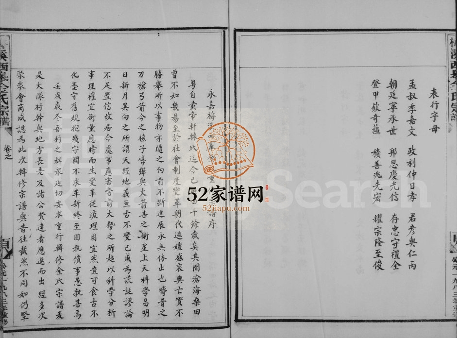 1983年修梅溪西皋金氏宗谱[12卷]浙江永嘉金姓电子版族谱下载