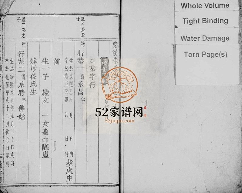 1829年修棠溪朱氏宗谱[残卷]浙江缙云朱姓电子版族谱下载