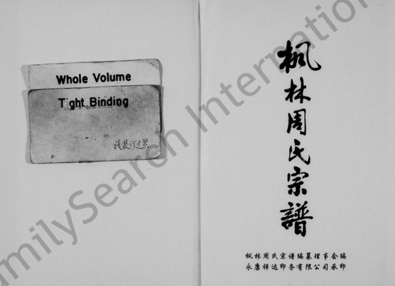 1998年修枫林周氏宗谱 浙江永康周姓电子版族谱下载