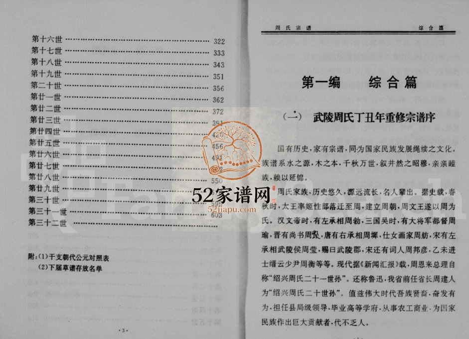 1998年重修武陵周氏宗谱 浙江缙云周姓电子版族谱下载
