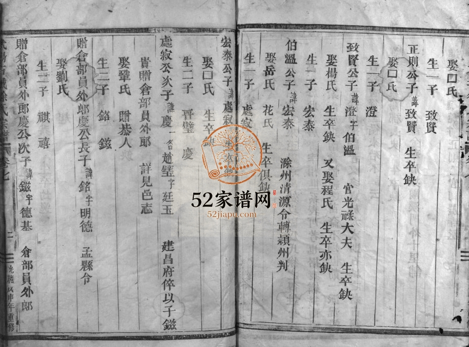 1908年修武阳石城徐氏宗谱[残卷]浙江东阳 武义 江西徐姓电子版族谱下载