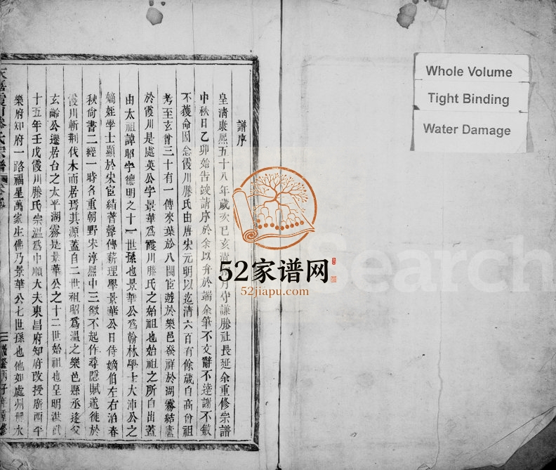 1756年重修永嘉霞川滕氏宗谱 浙江滕姓电子版族谱下载