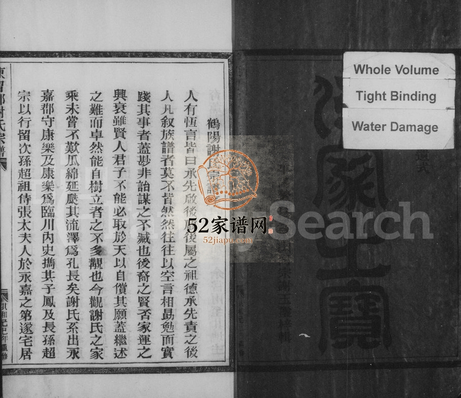1989年修永嘉鹤阳谢氏宗谱[9卷]浙江谢姓电子版族谱下载