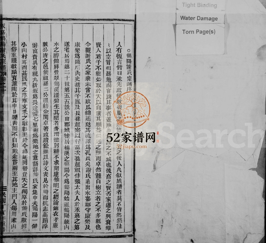 1948年修永嘉鹤阳谢氏宗谱[世系3卷行传10卷]浙江谢姓电子版族谱下载