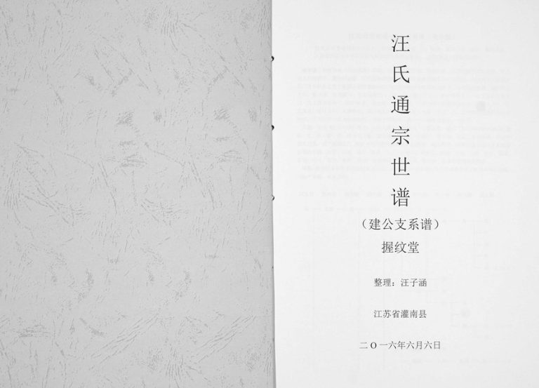 2016年修汪氏通宗世谱建公支系谱[不分卷]安徽旌德 江苏 灌南 浙江握纹堂汪姓电子版族谱下载
