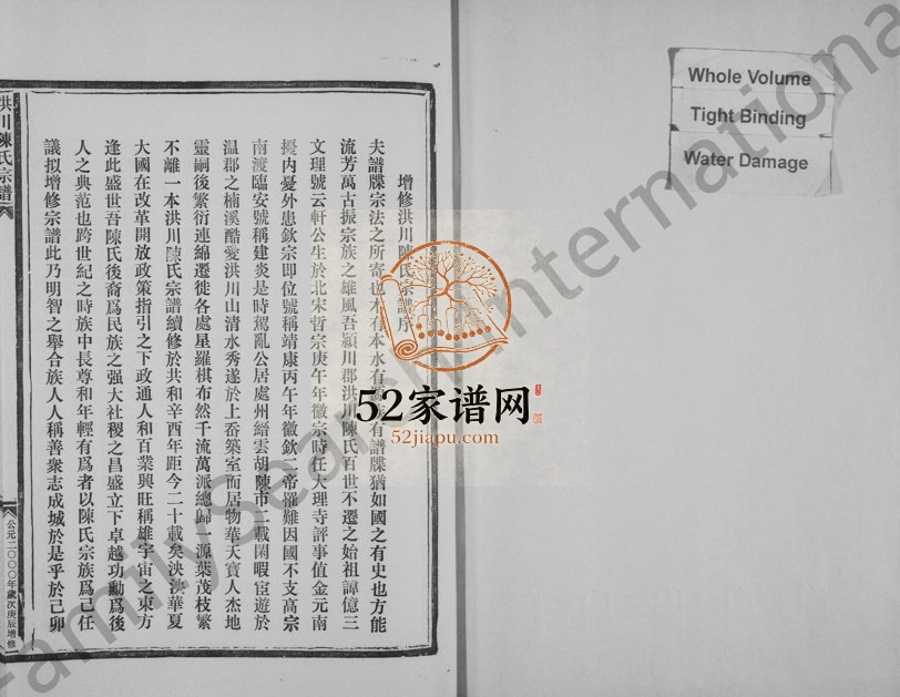 2000年增修洪川陈氏宗谱 浙江永嘉陈姓电子版族谱下载