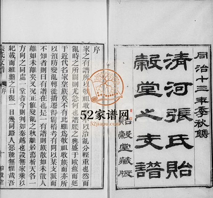 1877年修清河张氏支谱 浙江上虞贻谷堂张姓电子版族谱下载