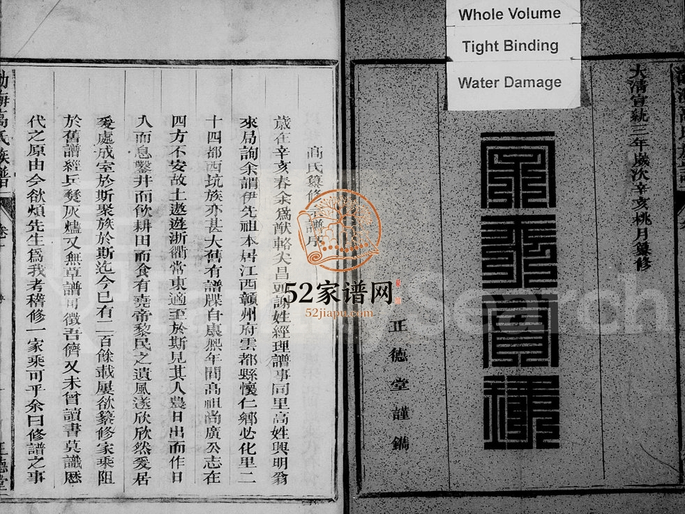 1911年修渤海高氏族谱 浙江常山高姓电子版家谱下载