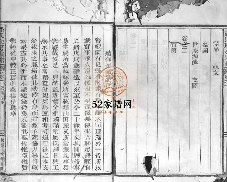 1922年修潘氏耻房宗谱 浙江松阳潘姓电子版族谱下载