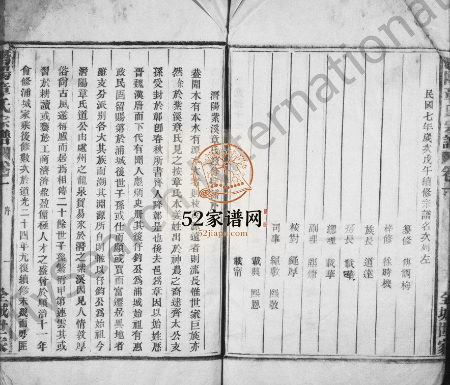 1918年续修潜阳章氏宗谱[4卷]浙江临安章姓电子版族谱下载