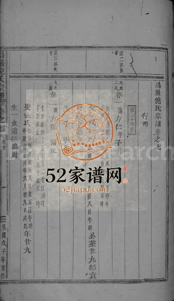 1948年重修乌岩倪氏宗谱[残卷]浙江磐安倪姓电子版族谱下载