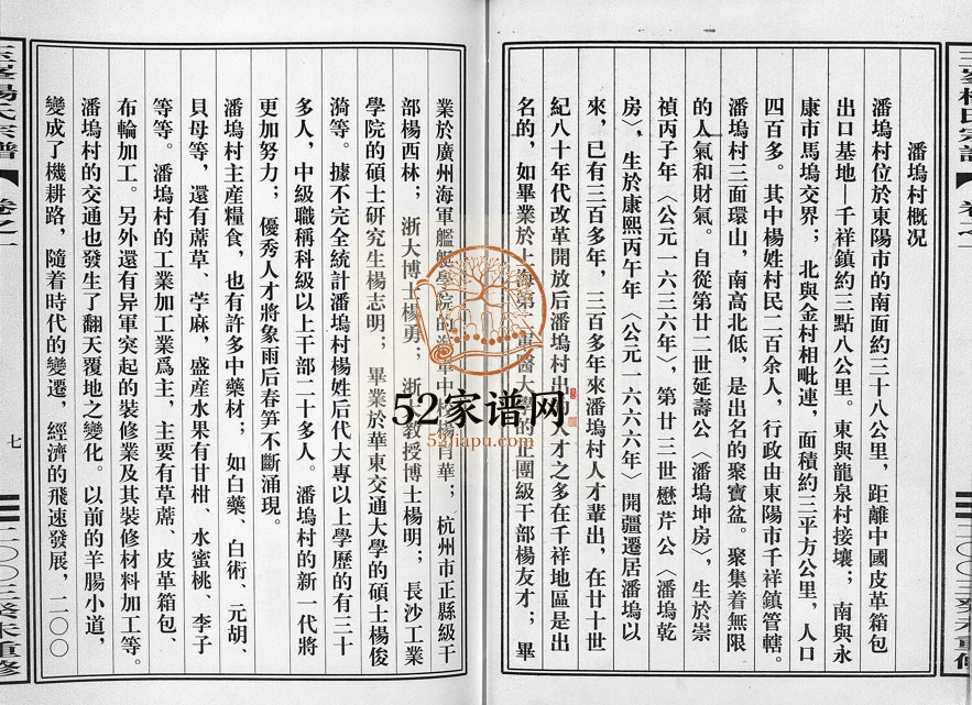 2003年重修玉峯杨氏宗谱[4卷]浙江东阳杨姓电子版族谱下载