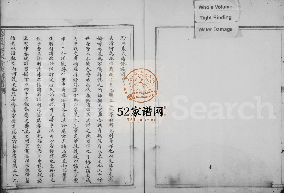 1911年修珍溪朱氏合族副谱 浙江永嘉朱姓电子版族谱下载