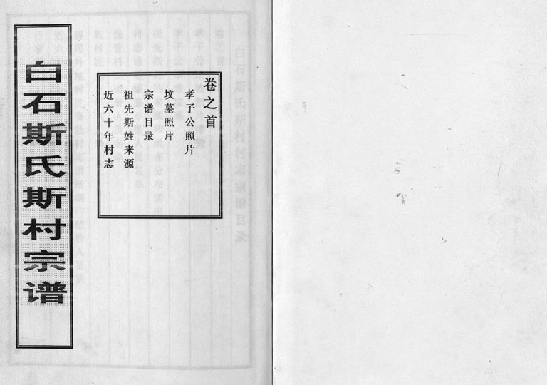 1998年重修白石斯氏斯村宗谱[8卷首1卷]浙江东阳斯姓电子版族谱下载