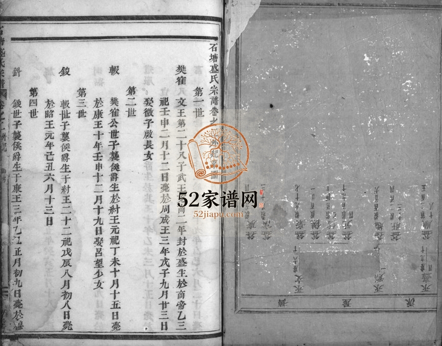 1901年重修石塘盛氏宗谱[卷数不详]浙江兰溪敦睦堂盛姓电子版族谱下载