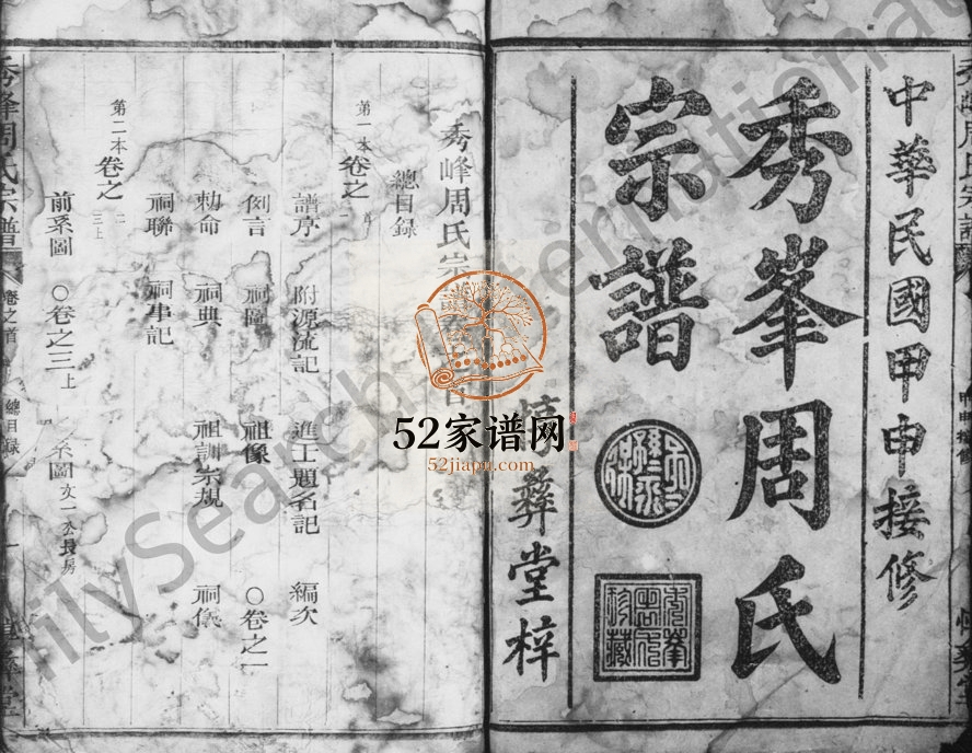 1944年修秀峯周氏宗谱[20卷及卷首]浙江临安淳彝堂周姓电子版族谱下载