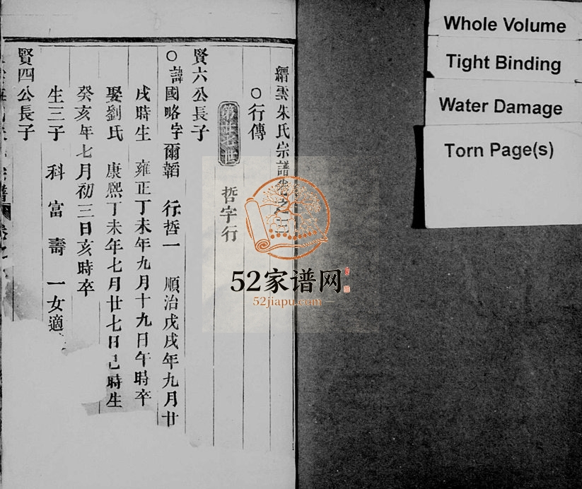 1828年修五云梅川朱氏宗谱 浙江缙云朱姓电子版族谱下载