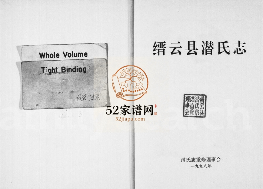 1998年重修缙云县潜氏志 浙江潜姓电子版族谱下载