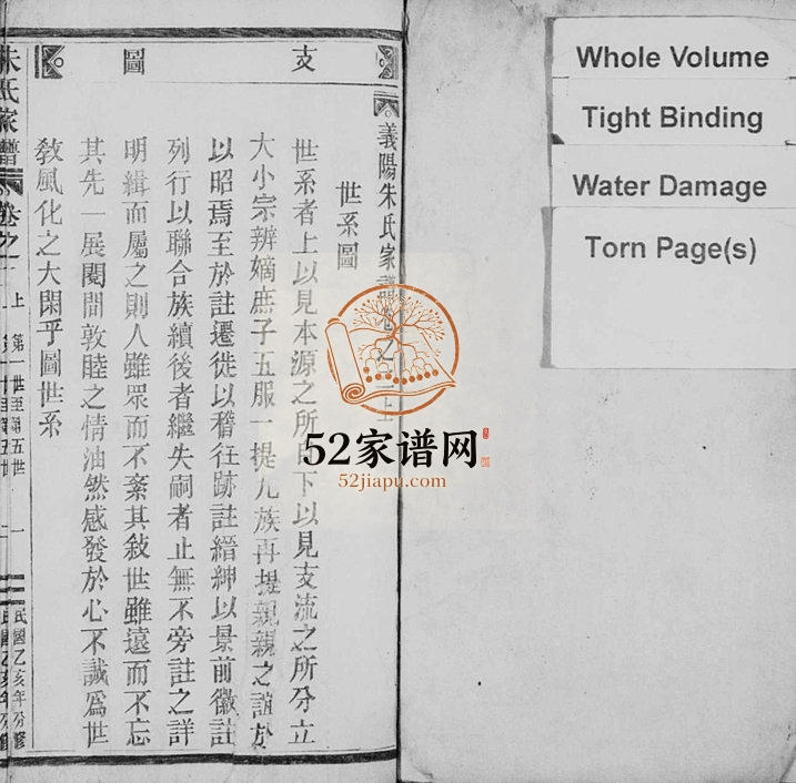 1935年修义阳朱氏家谱 浙江缙云朱姓电子版族谱下载