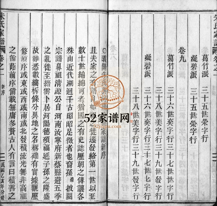 1936年重修义阳朱氏家谱[9卷]浙江缙云朱姓电子版族谱下载
