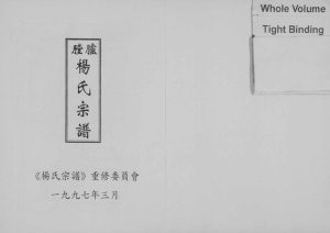1997年重修胪膛杨氏宗谱[3卷]浙江缙云杨姓pdf电子版族谱下载