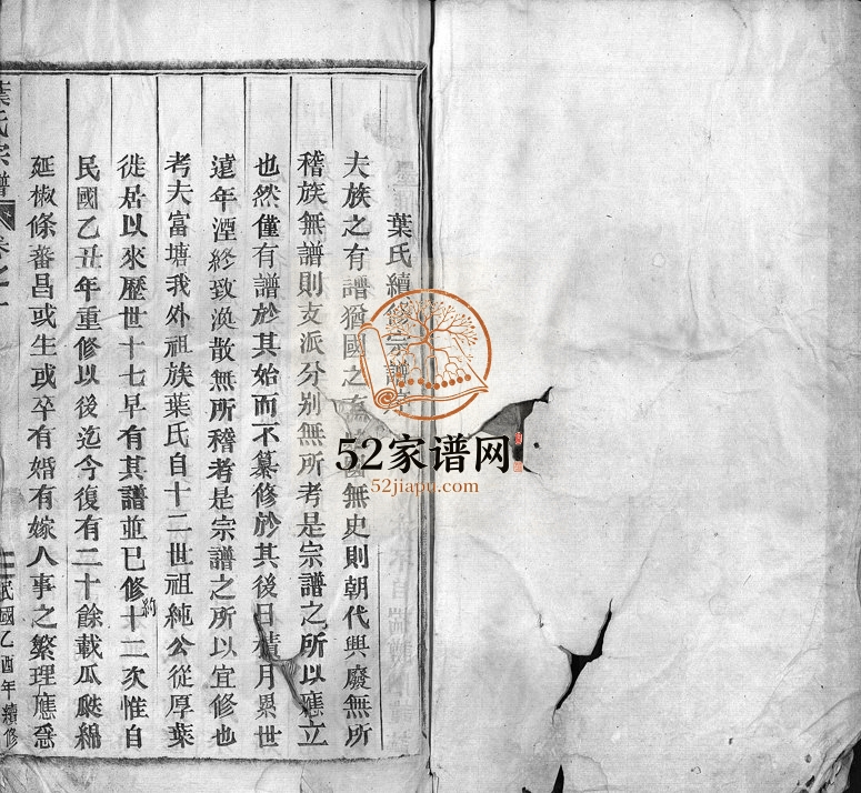 1945年重修叶氏宗谱[5卷]浙江缙云叶姓电子版族谱下载