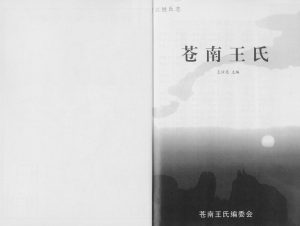 2006年修苍南王氏 浙江王姓pdf电子版族谱下载