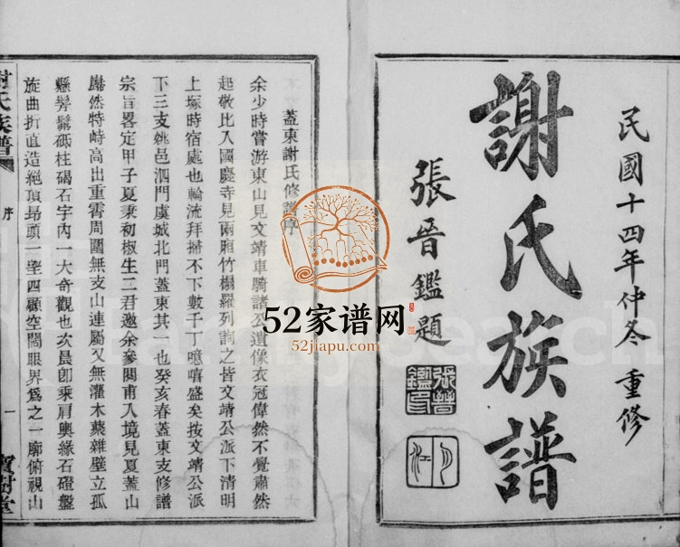 1925年修盖东谢氏族谱 浙江柯桥宝树堂谢姓电子版家谱下载